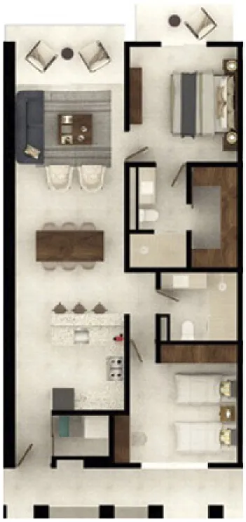 torres san josé modelo 2 recámaras fh inmobiliaria